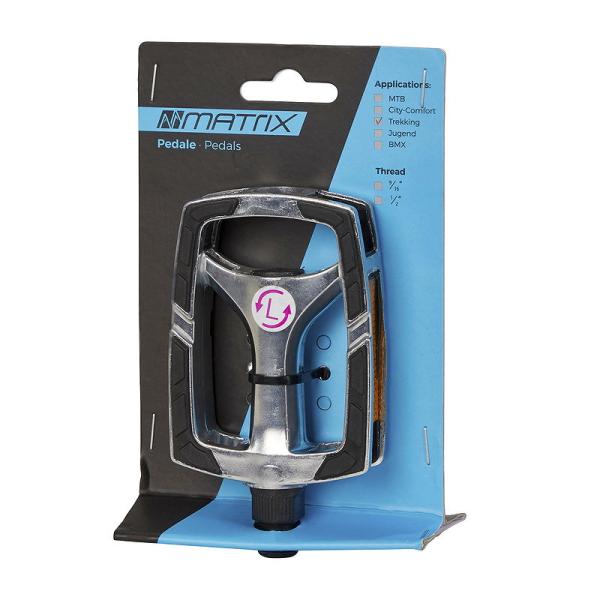 MATRIX Trekking-/Comfort-/City Pedal PE37 Anti Slip schwarz/silber  EVP