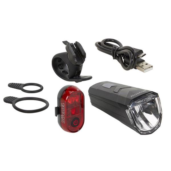 MATRIX LED Akkuleuchten Set 40 LUX BLS 400  mit Bremslichtfunktion schwarz