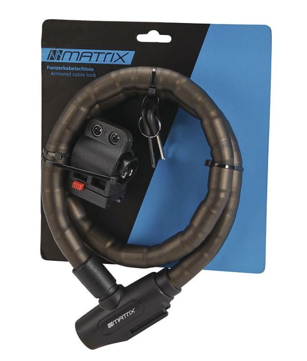 MATRIX Panzerkabelschloss PAS 1000 18 mm rauch-schwarz 100 cm EVP
