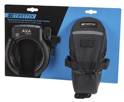 MATRIX Rahmenschloss Set Defender RAN 1010 inkl. Kette RLC (100 cm) und Tasche 50 mm schwarz Produktbild 2