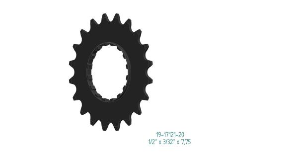 Esjot Ritzel f&uuml;r Bosch Gen 2 Offset Version schwarz  1/2" x 3/32" + 1/2" x 11/128"  20 Z&auml;hne