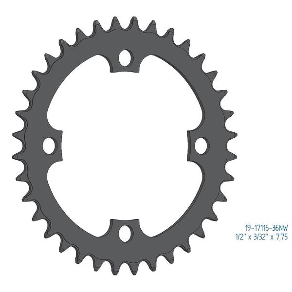 Esjot Kettenblatt f&uuml;r Bosch Gen 1, Gen 3 + Gen 4 Narrow Wide 1/2"x 3/32"+1/2"x11/128" 40 Z&auml;hne
