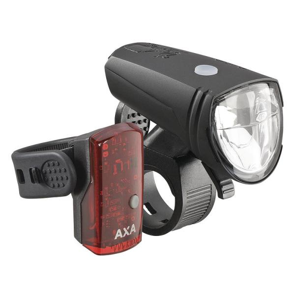 AXA LED Akkuleuchten Set Green Line 25 Lux schwarz