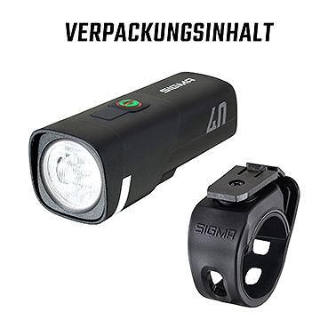 SIGMA LED Akkufrontleuchte Aura 40 USB schwarz Produktbild 1