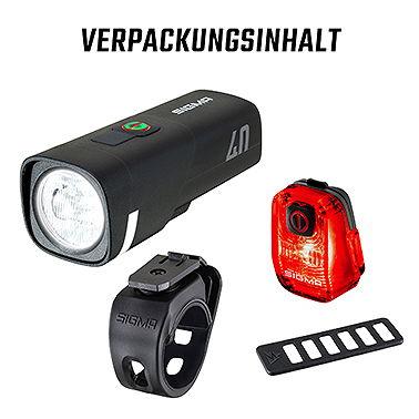 SIGMA LED Akkuleuchten Set AURA 40 / HIRO 10 RIDE TO SCHOOL Set schwarz Produktbild 4