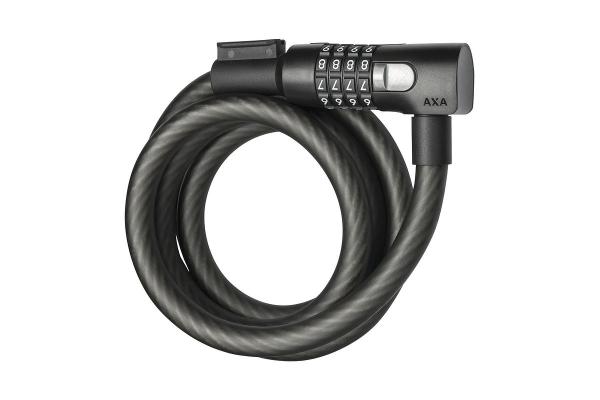 AXA Zahlen-Spiralkabelschloss Resolute Code 15 mm mattschwarz 180 cm