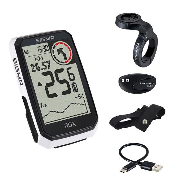 SIGMA GPS Radcomputer ROX 4.0 Endurance HR Set wei&szlig; 01069