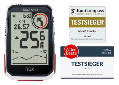 SIGMA GPS Radcomputer ROX 4.0 HR Set wei&szlig; 01063 Produktbild 1
