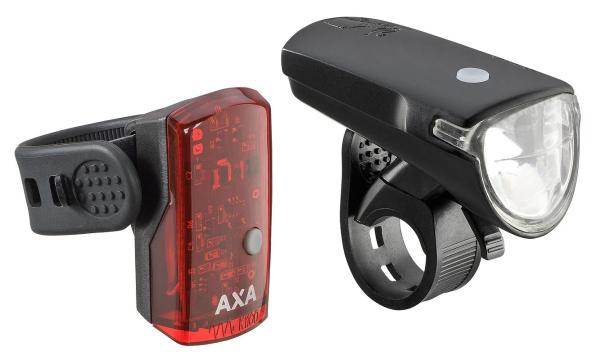 AXA LED Akkuleuchten Set Green Line 35 Lux schwarz 35 Lux