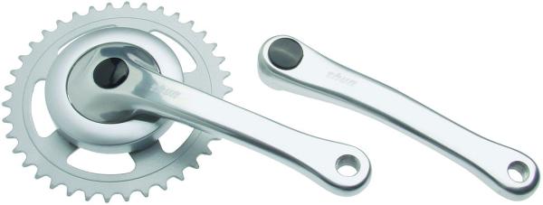 THUN Kettenradgarnitur Avax A mit Disk 4-kant 38 Z&auml;hne silber 170 mm  Montageverpackung